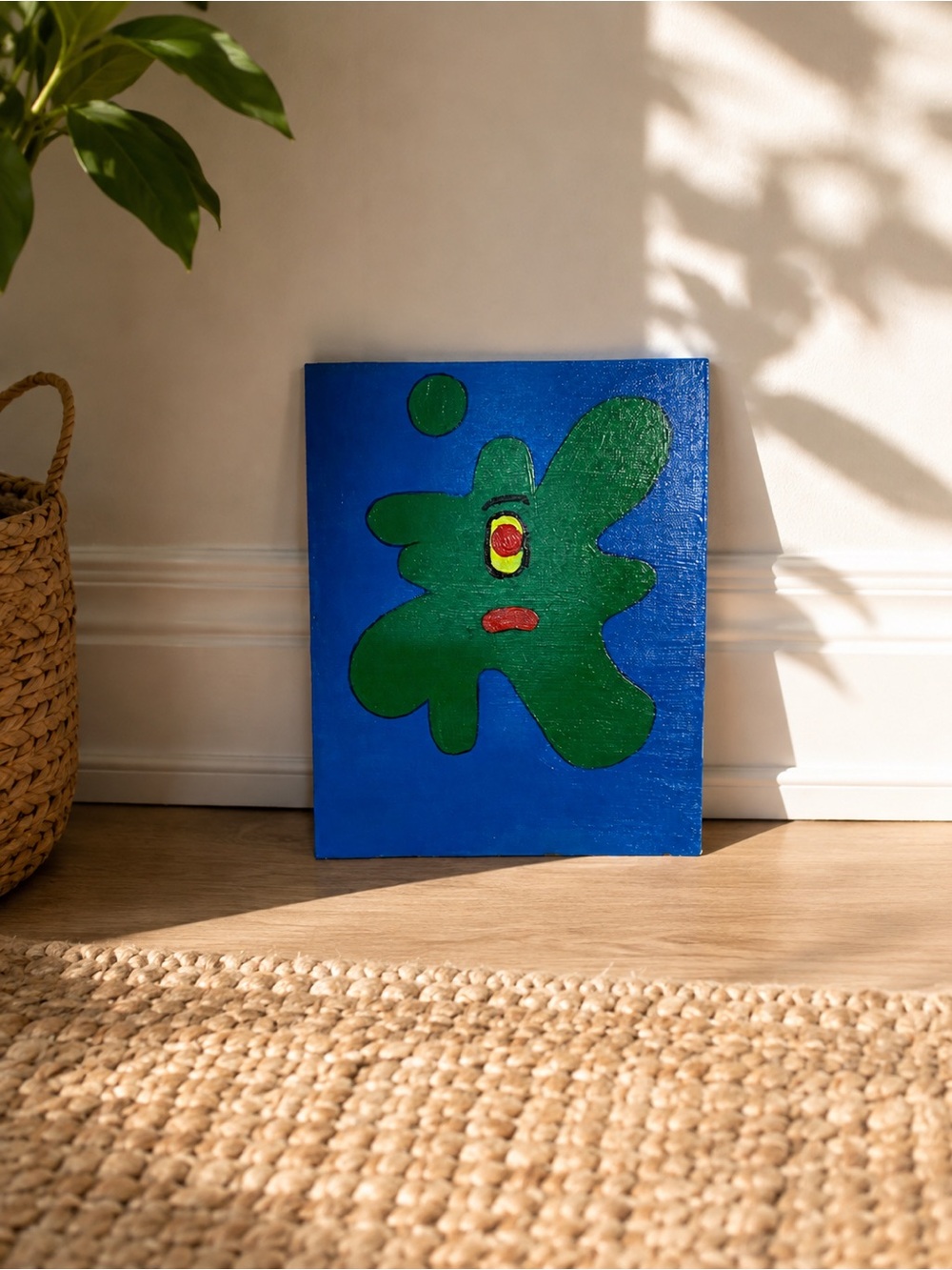 Plankton Abstract Green & Blue Home Art Canvas